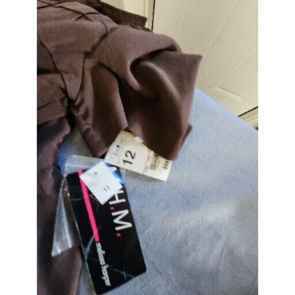 VTG 90's  MHM Melissa Harper Maxi Dress Woman's Sz 12 Brown Minimalist NOS - Picture 8 of 8